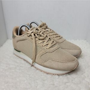 Woden Ydun Icon Womens Sneaker Size 8 Tan Leather Mesh Modern Sneakers